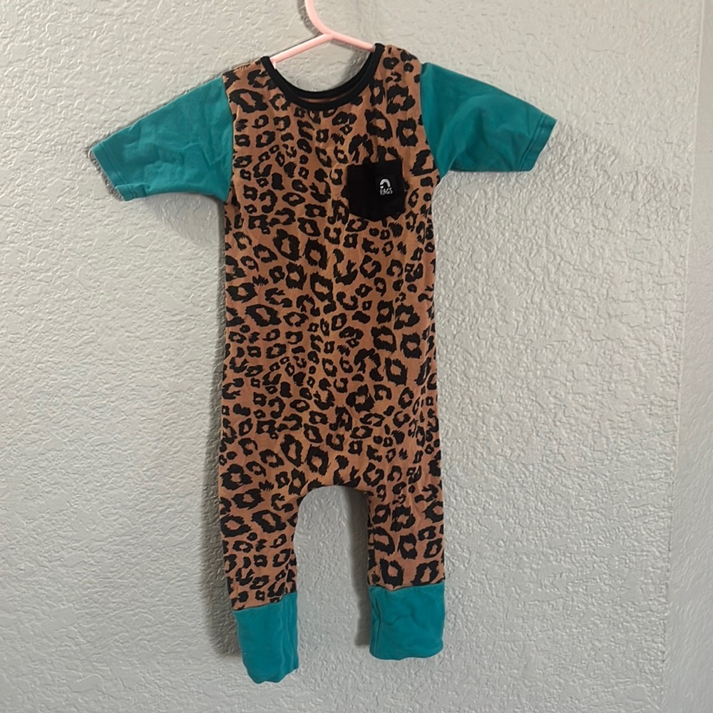 Rags leopard Romper- 1/4 sleeve- 3-6 MO.